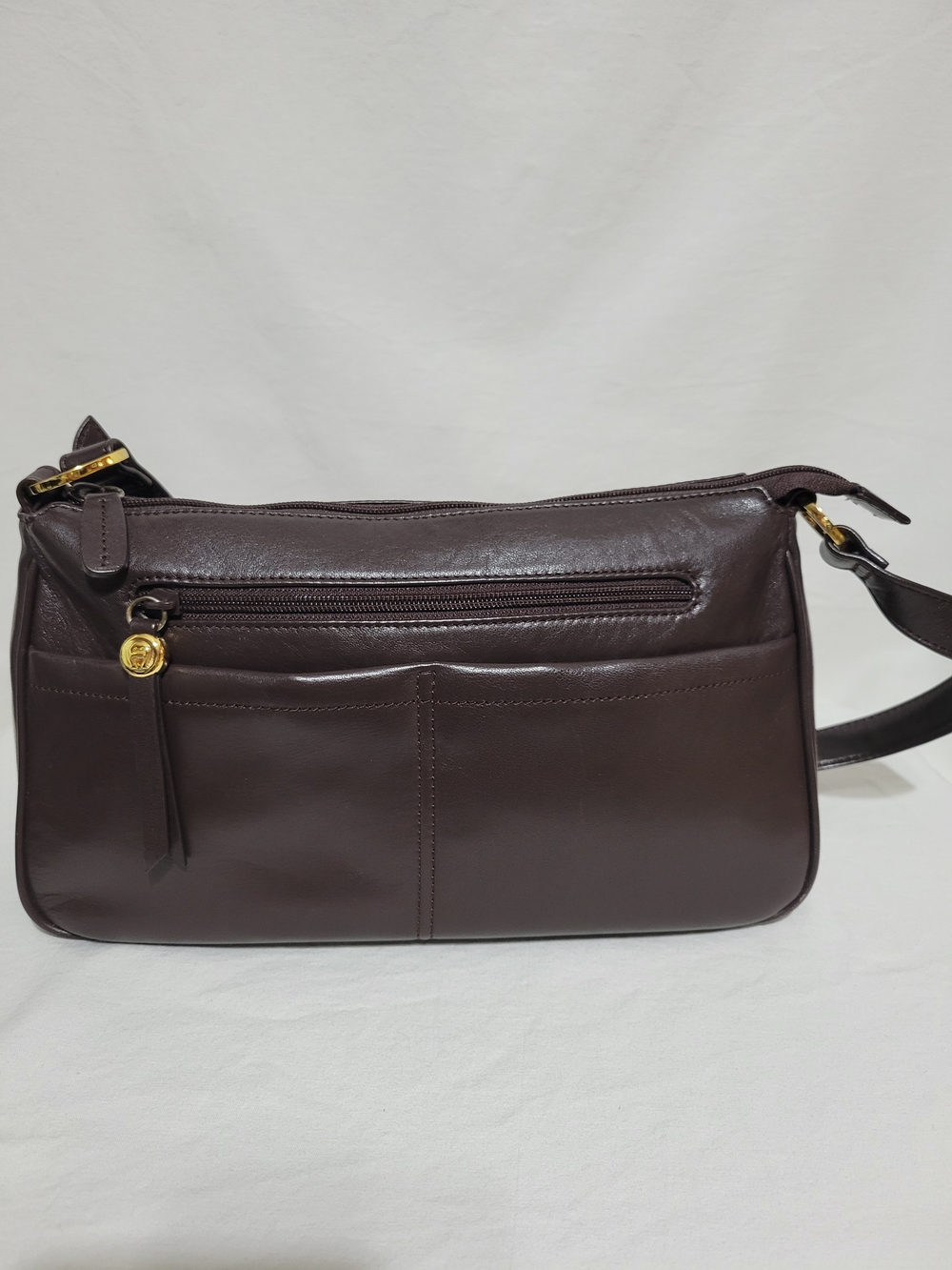Vintage 1990 Etienne Aigner Dark Brown Leather Shoulder Bag